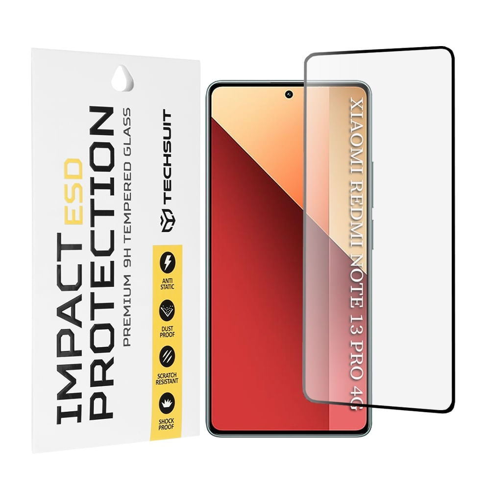 Folie pentru Xiaomi Rosumi Note 13 Pro 4G / Poco M6 Pro 4G - Techsuit ESD Glass - Negru