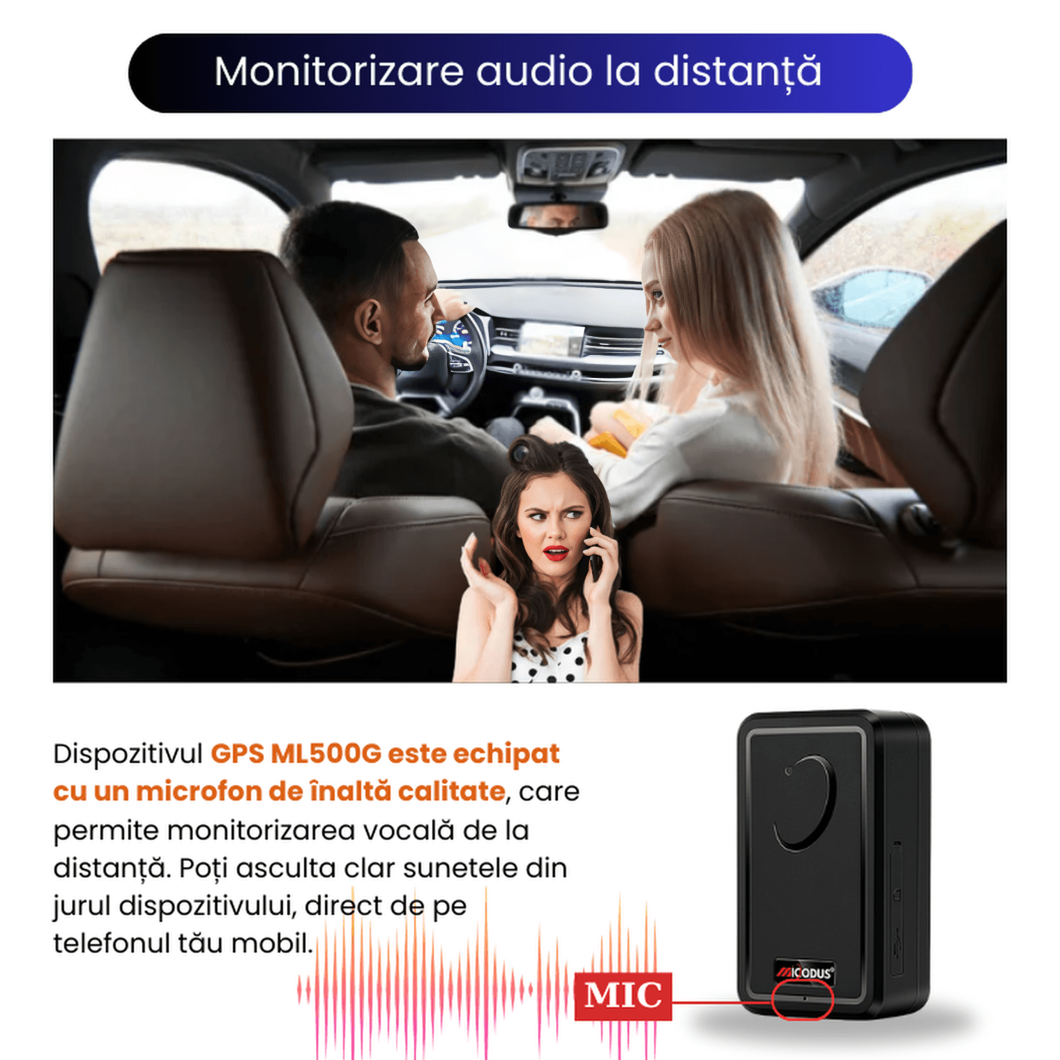 GPS Tracker 4G ML500G cu Microfon, Localizare Live, Magnet Puternic, Baterie 5000mAh, IP67, Alerta Viteza/Zona - imagine 10