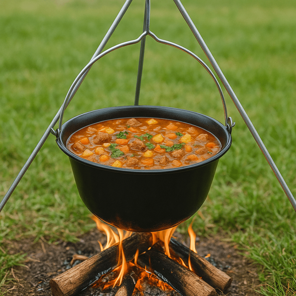 Ceaun emailat negru cu maner metal, pentru gulas si tocanite, capacitate 12l, 39.8x18 cm — imaginea 2