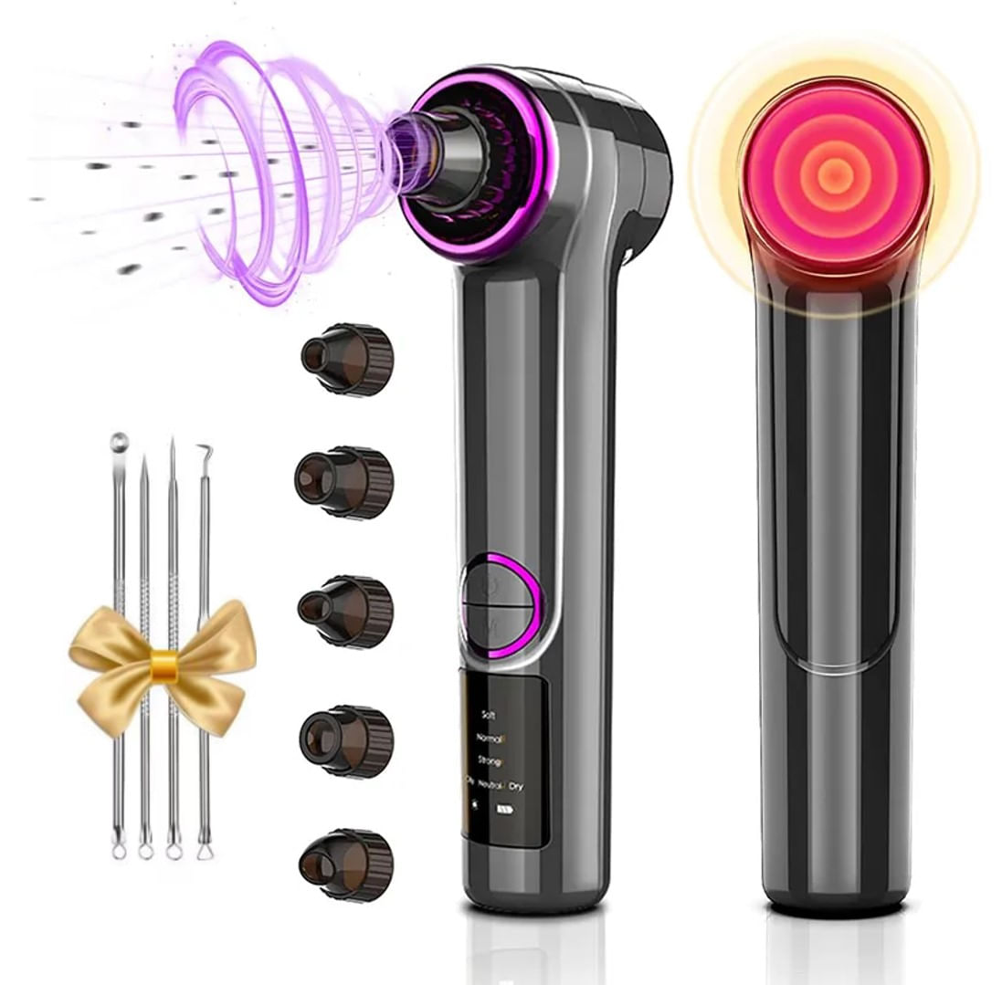 Aparat de Indepartat Puncte Negre, cu Vacuum SINZO®, 3 programe de aspirare, incarcare USB, Negru