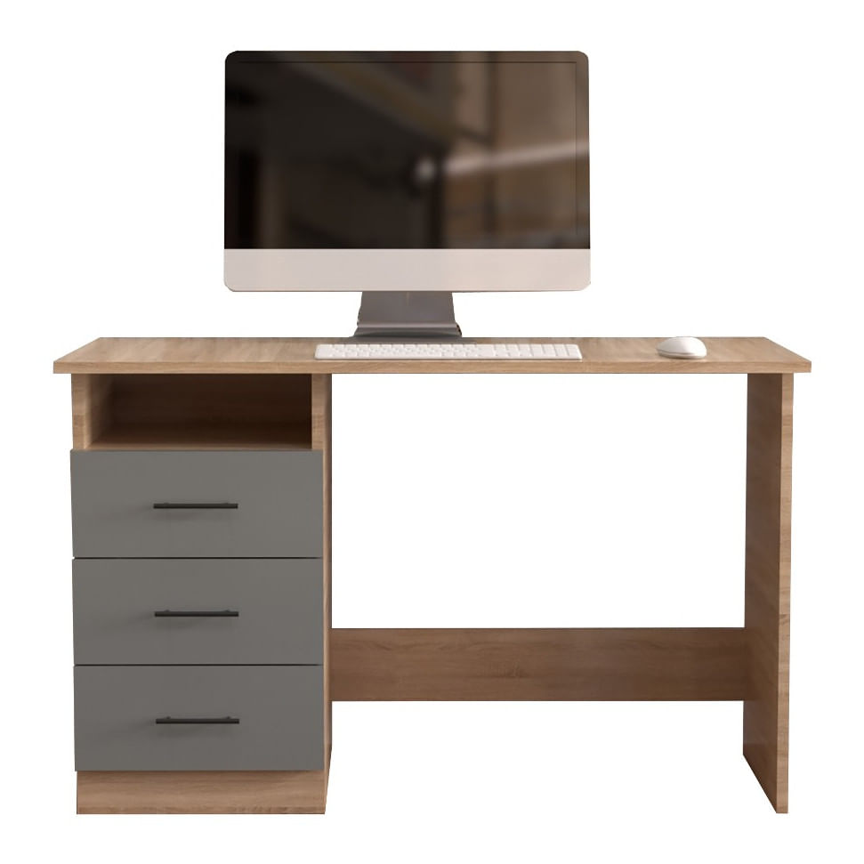 Birou Atelier Adrion, dimensiuni 120 x50 x76cm, culoare gri/sonoma — imaginea 2