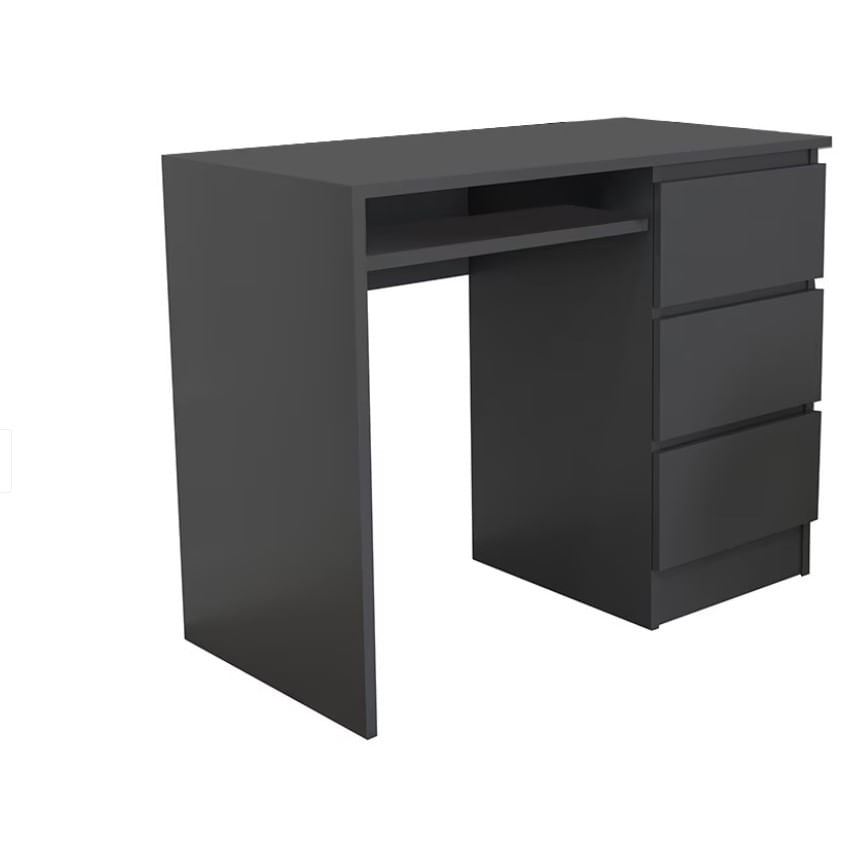 Birou Atelier Riga, dimensiuni, 96x50 x75 cm, include 3 sertare culoare antracit
