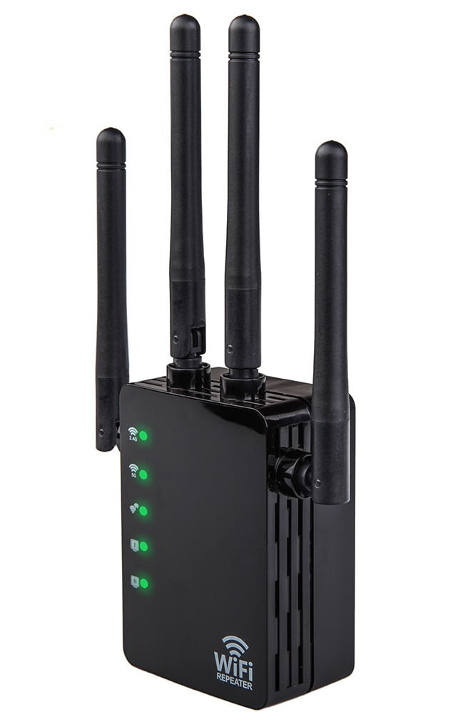 Amplificator Semnal Wireless, LittleDomi, Trasnfer pana la 1200Mbps, Dual-Band 2.4G-5G, Conexiune WPA/WPA2, 4 Antene cu