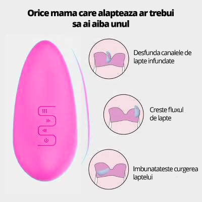 Aparat de Masaj pentru Stimularea Lactatiei LittleDomi®, 5 Moduri de Vibratie, Functie de Incalzire, Silentios