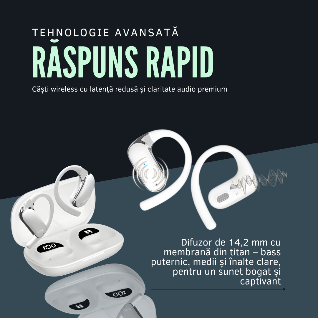 Casti wireless cu traducator in timp real, 144 de limbi, AI smart translation, bass dinamic 14.2mm - imagine 4