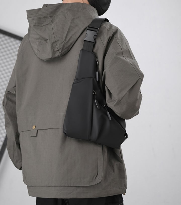 Geanta multifunctionala, borseta impermeabila, crossbody, 4 buzunare, neagra, Obralix® - imagine 2