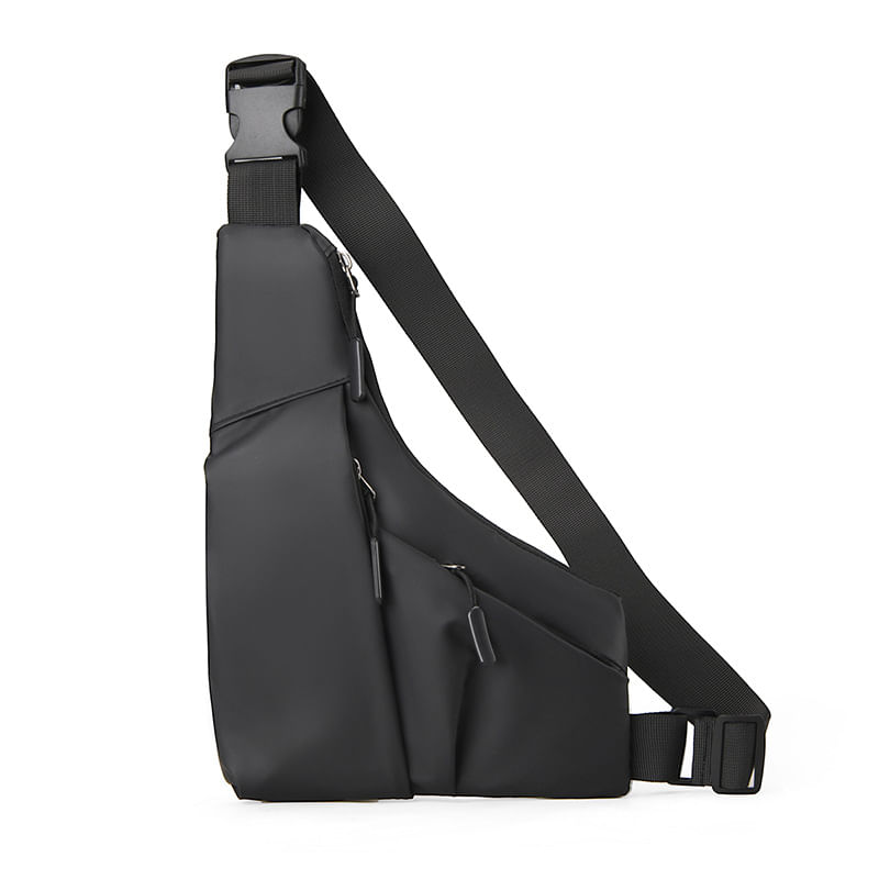 Geanta multifunctionala, borseta impermeabila, crossbody, 4 buzunare, neagra, Obralix® - imagine 3