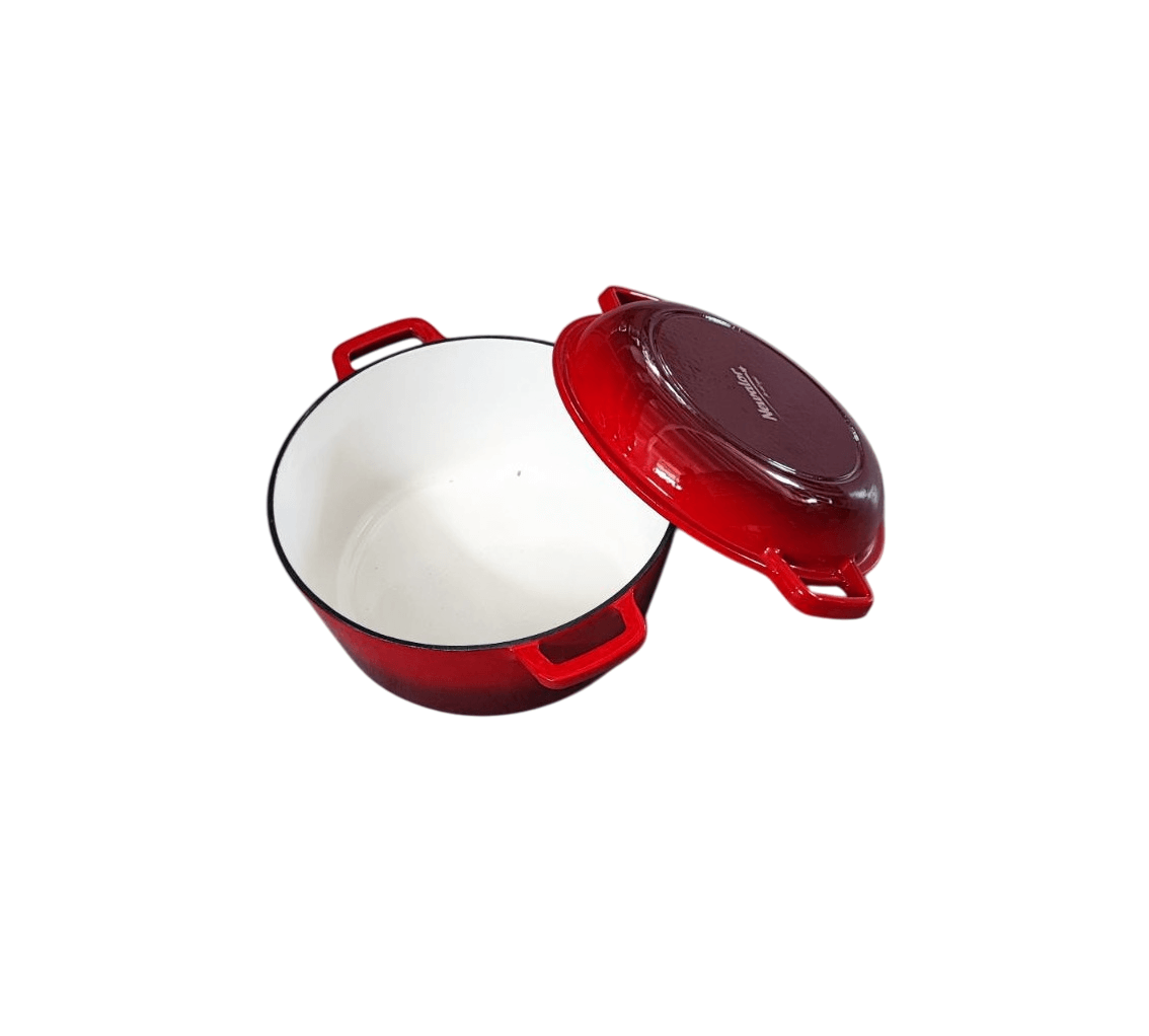 Cratita fonta emailata cu capac fonta 26cm — imaginea 2