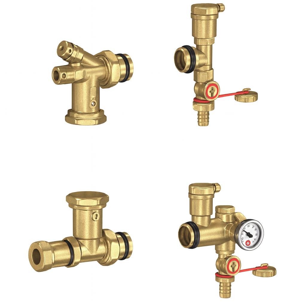 Grup de amestec fara pompa Giacomini R557KY002, 1" filet interior, cu robineti, aerisitoare automate, termometru
