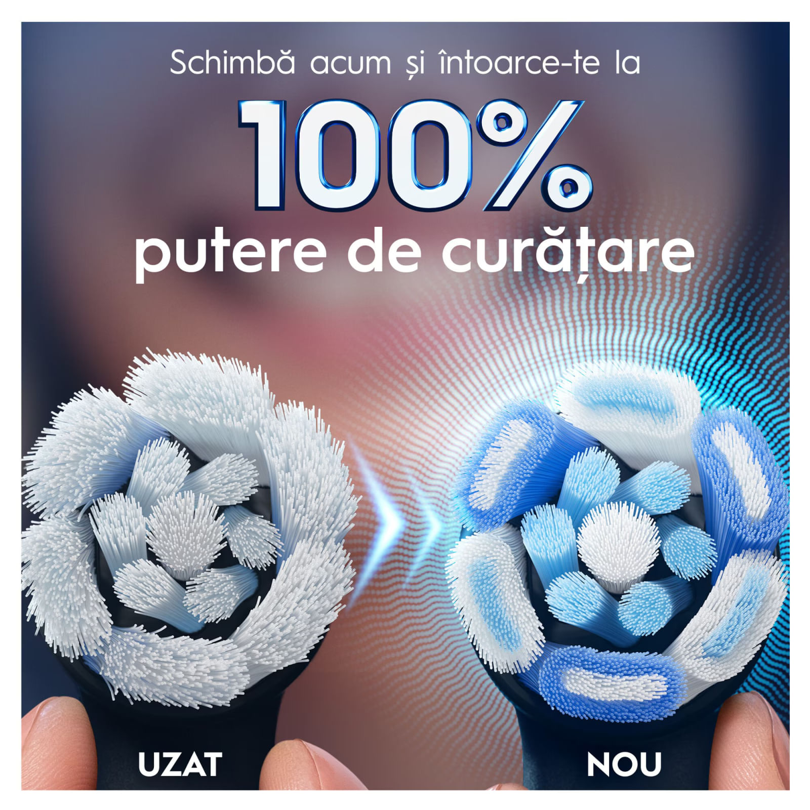 Rezerve periuta de dinti electrica Oral-B iO Ultimate Clean, compatibile doar cu seria iO, Negru, 8 buc