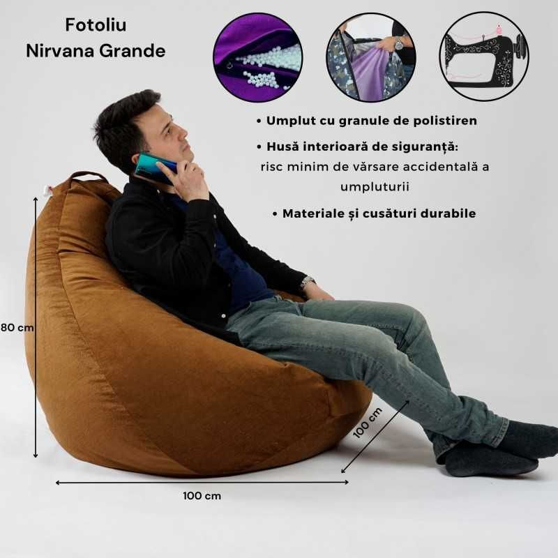 Fotoliu Nirvana Grande, material impermeabil, Albastru — imaginea 7