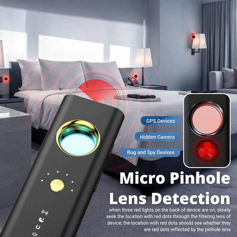 Detector de camere, localizatoare GPS si microfoane spion iUni R35, Frecventa 1-6500 MHz - imagine 2