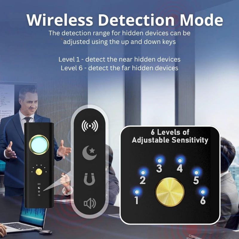 Detector de camere, localizatoare GPS si microfoane spion iUni R35, Frecventa 1-6500 MHz - imagine 11
