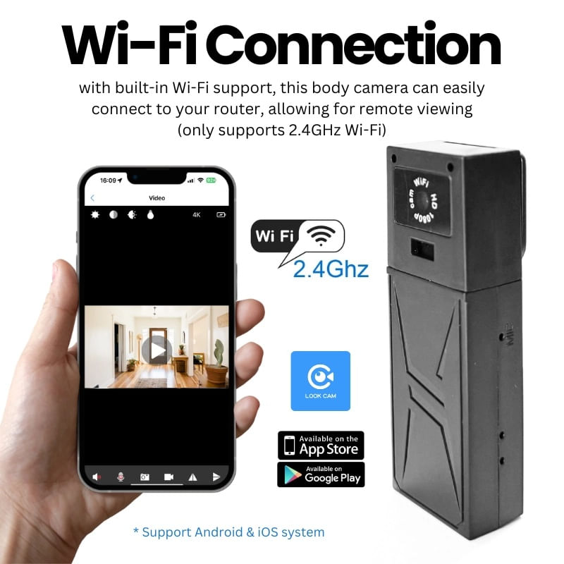 Body camera corporala iUni M7, Wi-Fi, 8GB, Vizualizare 4K, Vizualizare Live pe telefon