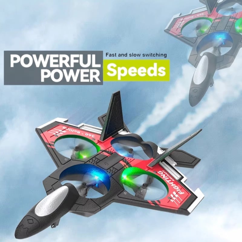 Avion cu telecomanda iUni S98, Combat Aircraft, Acrobatii 360°, Giroscop, Rezistent la impact, Lumini LED