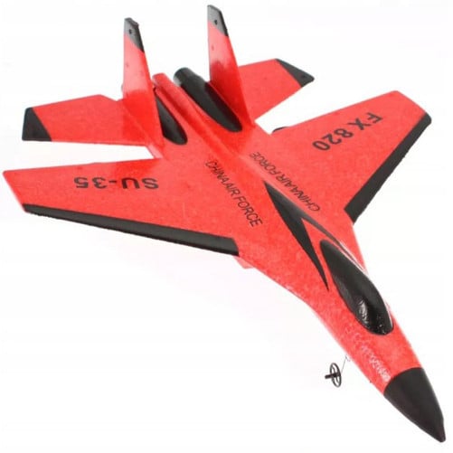 Avion de lupta cu telecomanda iUni FX820, SU-35, Giroscop, Rezistent la impact, Rosu