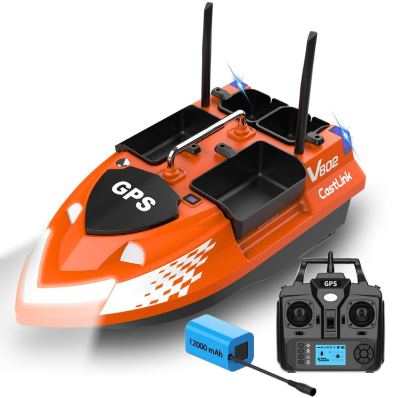 Barca Plantat, Nadit si Momit iUni V802 PRO, GPS, 12000mAh, 4 cuve, 3kg, 500m, 15km/h, Telecomanda 2.4GHz