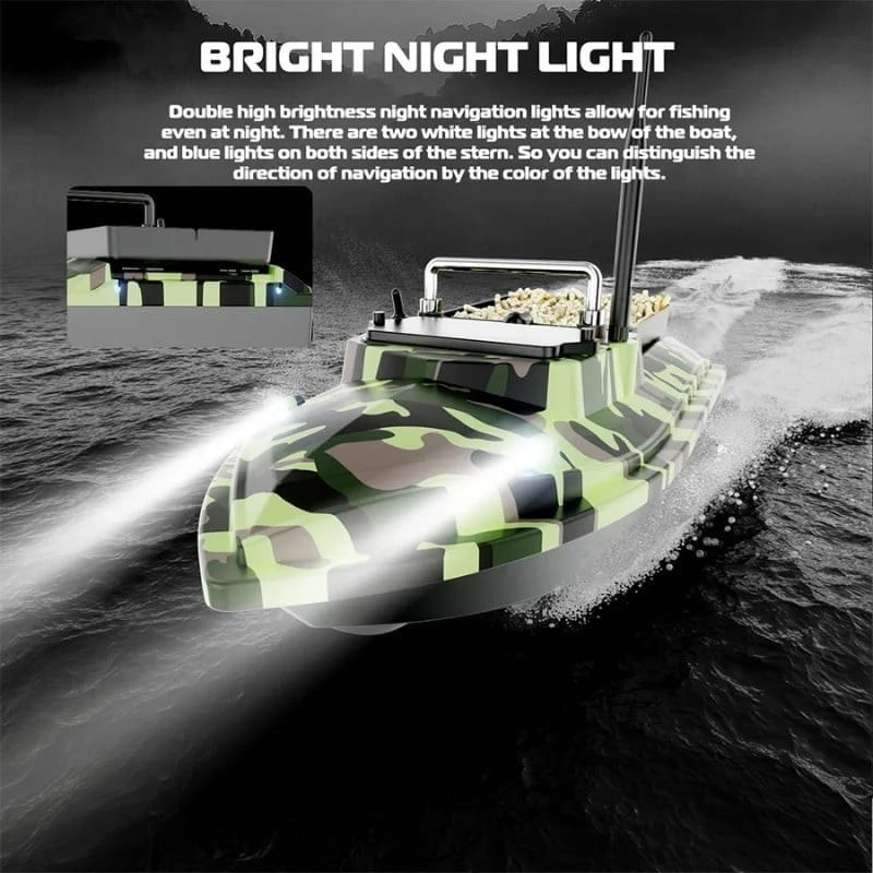 Barca Plantat, Nadit si Momit iUni V050, 500m, 2kg, 18000mAh, 10km/h, Telecomanda 2.4GHz, Army - imagine 3