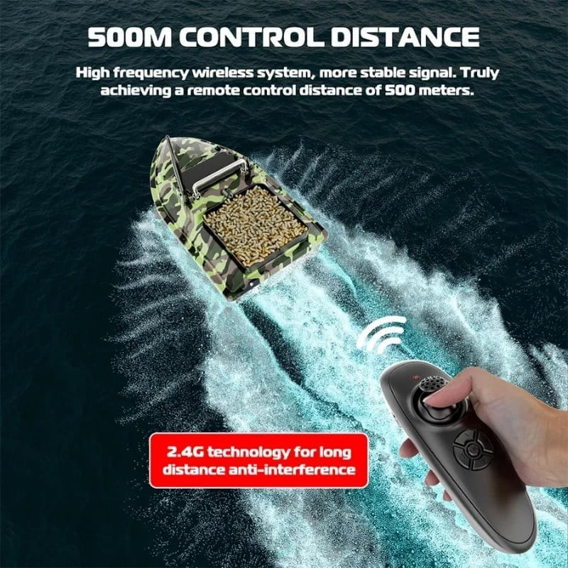 Barca Plantat, Nadit si Momit iUni V050, 500m, 2kg, 18000mAh, 10km/h, Telecomanda 2.4GHz, Army - imagine 8