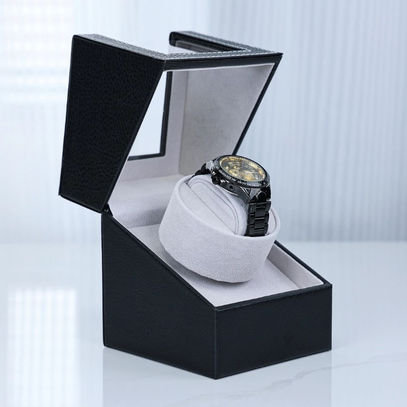 Cutie intors ceas automatic iUni, Watch Winder, Negru-Gri