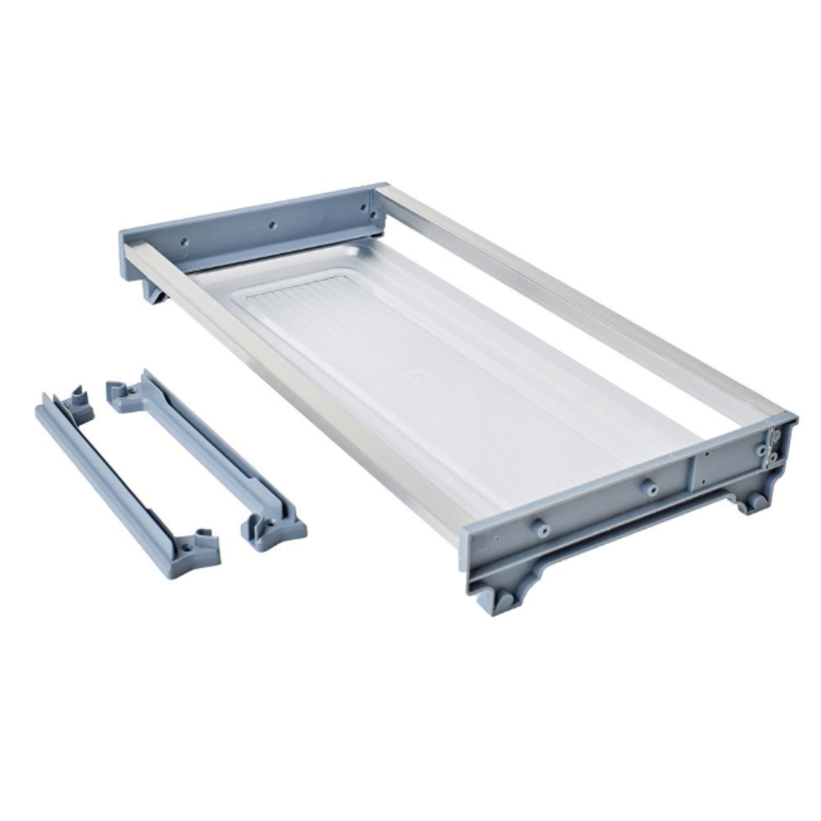 Scurgator Vase din Otel Inoxidabil cu 2 Rafturi, Pentru Dulap cu Dimensiune Exterioara de 700mm, Tavita de Plastic, Inox
