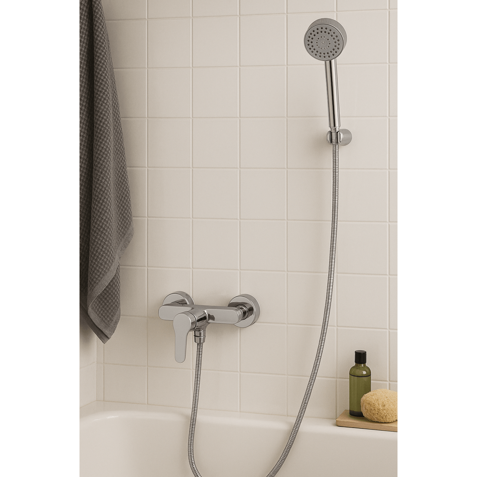 Baterie de cada cu dus Remer Rubinetterie Winner W38, aparenta,, para de dus cu 4 functii, suport reglabil, anti-calcar — imaginea 3