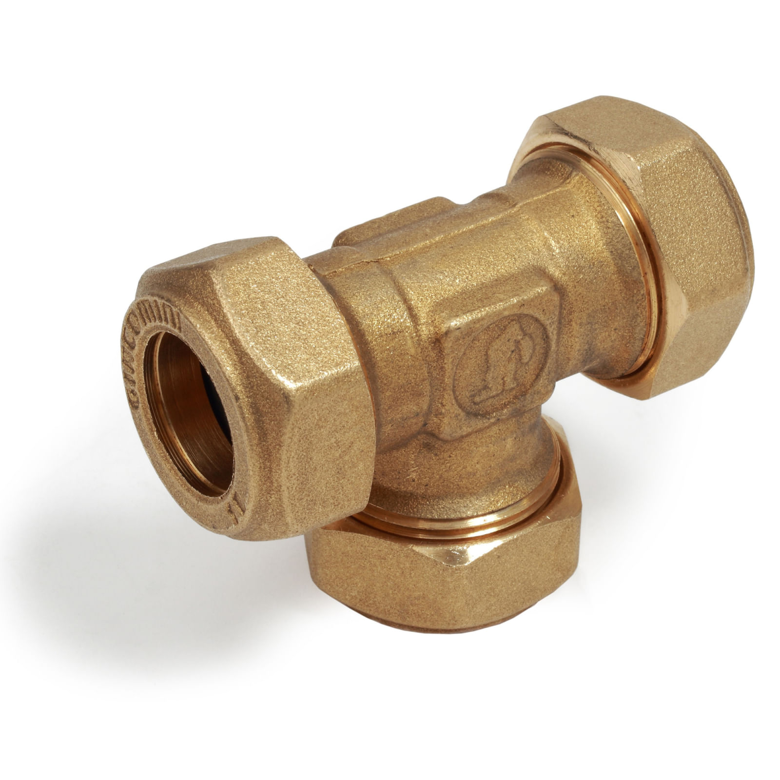 Teu compresie egal Giacomini R564Y011, diametru 35mm, alama, pentru tevi cupru, instalatii sanitare