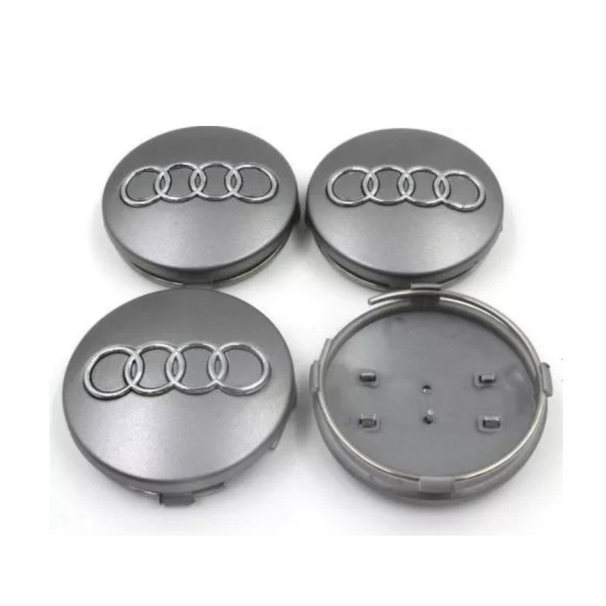 Set 4 capace roti 60mm gri compatibil jante aliaj Audi