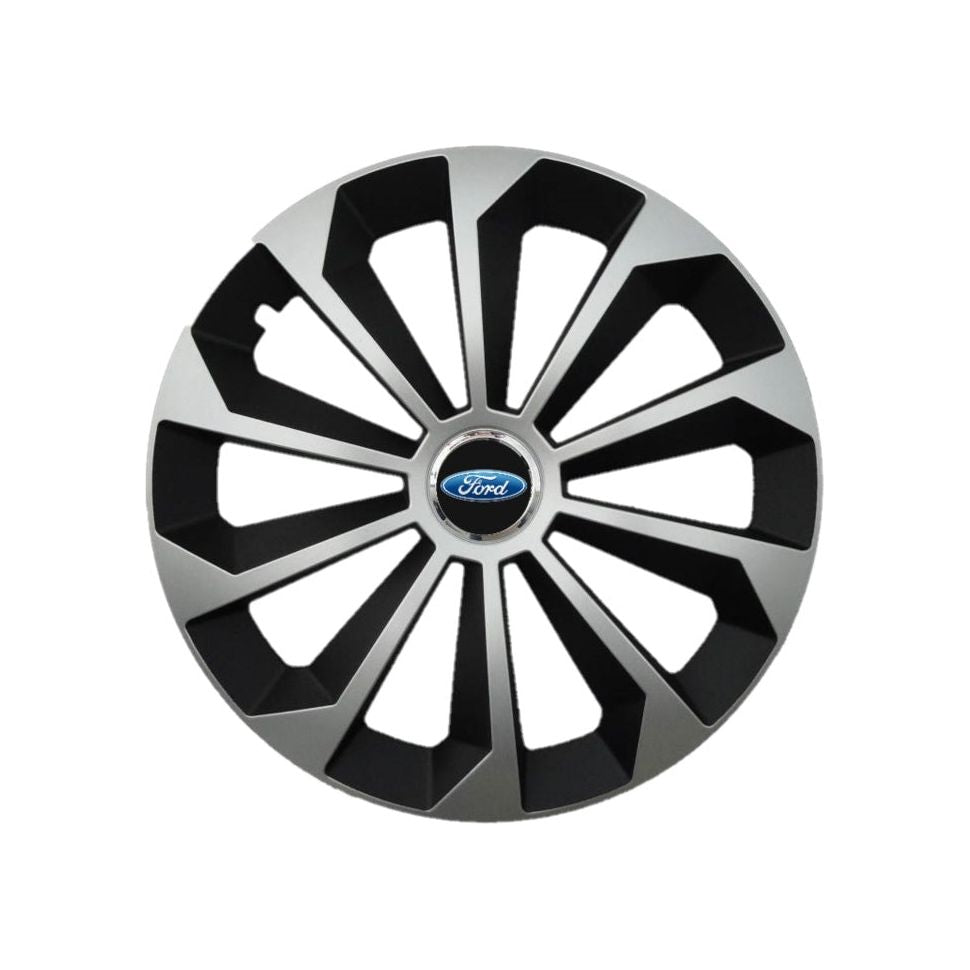 Set 4 Capace Roti 16 inchi (R16) Fame Gri-Negru, Compatibile Cu Ford
