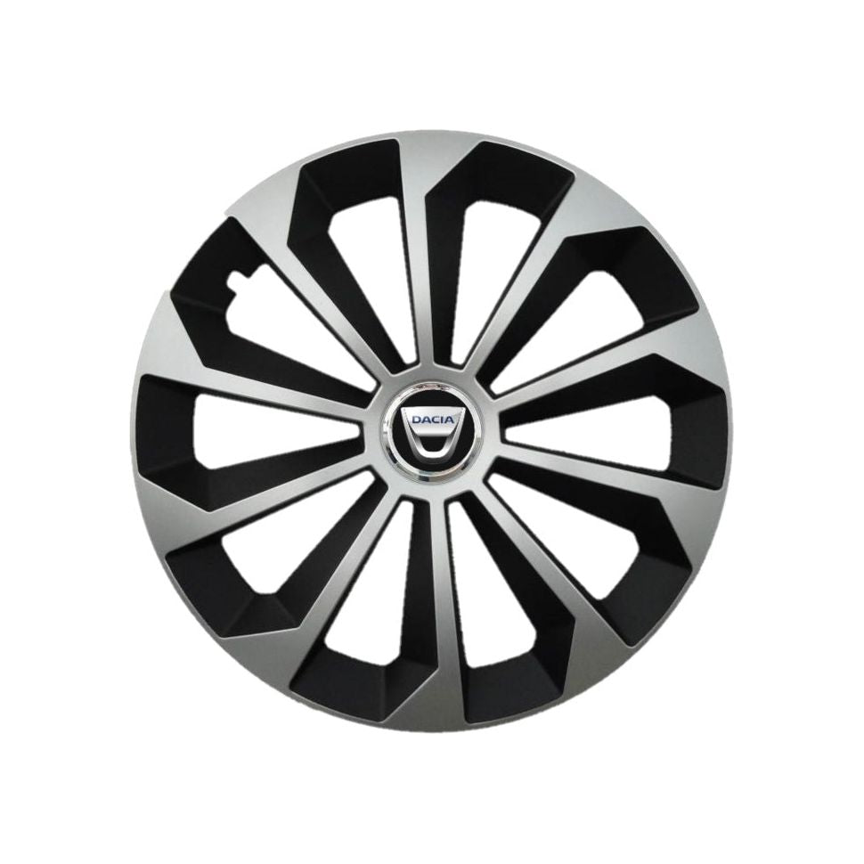 Set 4 Capace Roti 16 inchi (R16) Fame Gri-Negru, Compatibile Cu Dacia