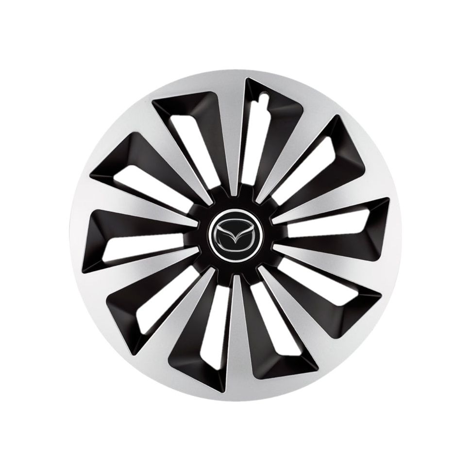 Set 4 capace roti Fox Gri-Negru R15 Compatibil Cu Mazda