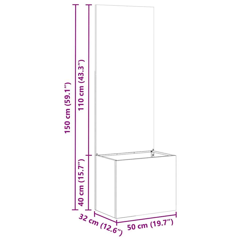 Ghiveci pentru gradina Traforaj Ruginit 50 x 140 cm — imaginea 12