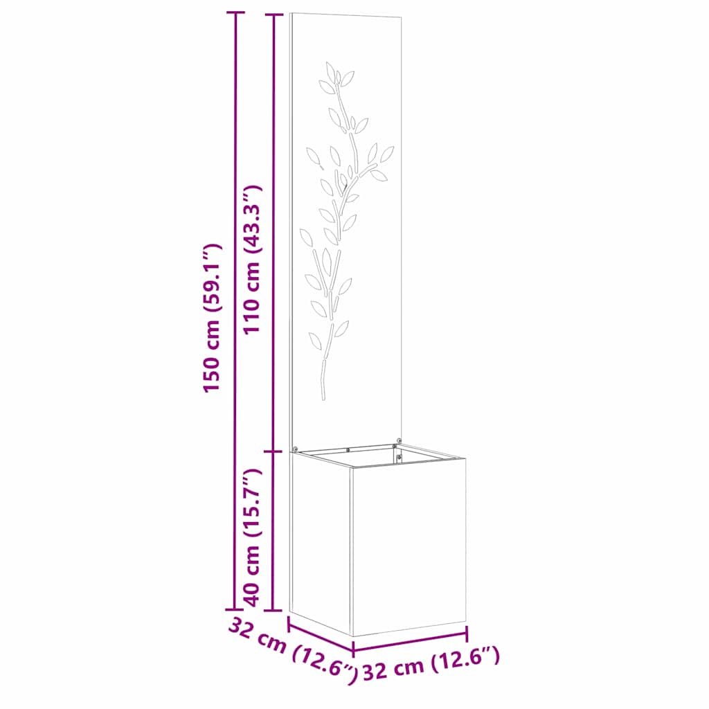 Ghiveci pentru gradina Floral Ruginit 32 x 140 cm — imaginea 12