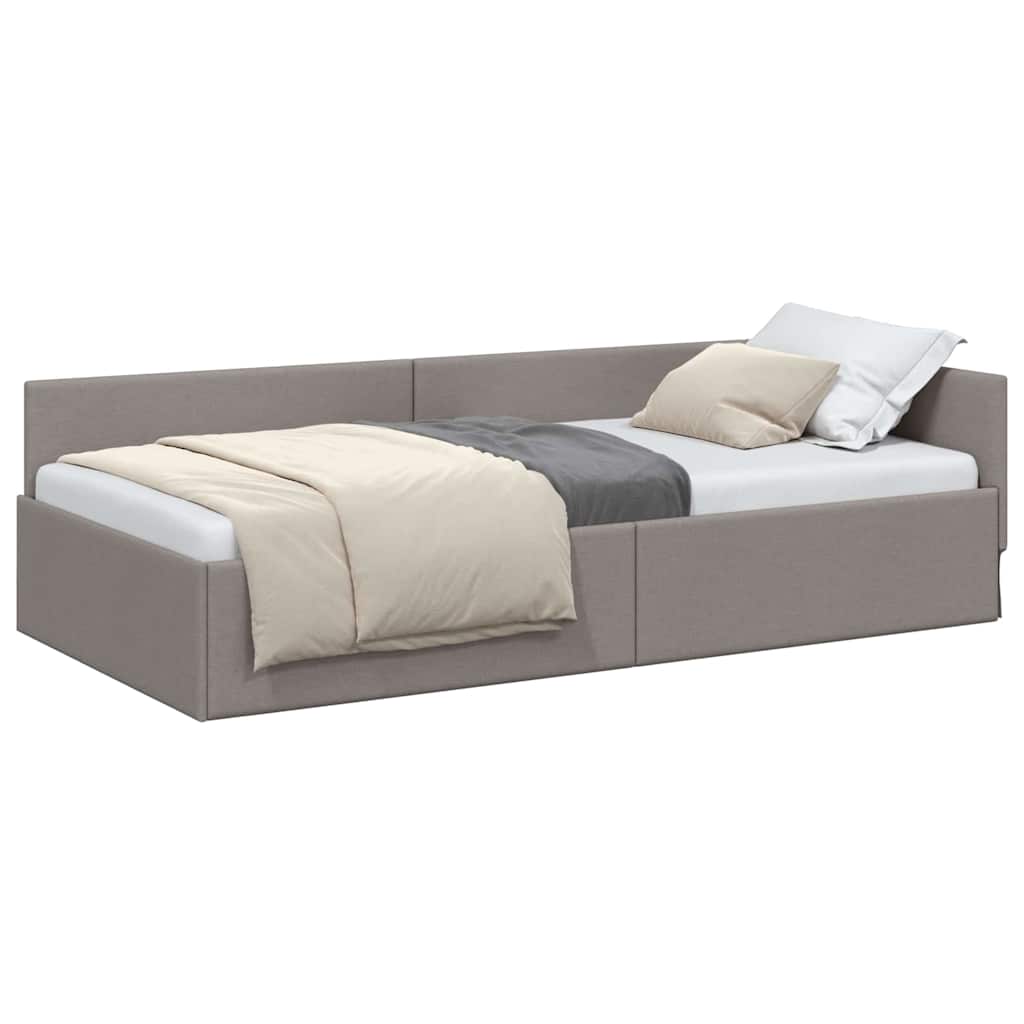 Cadru de pat coltar cu headboard Gri taupe 100 x 200 cm