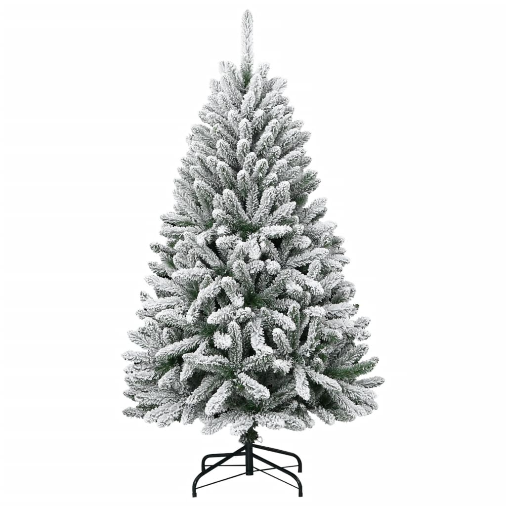Brad de Craciun artificial cu balamale si zapada, 120 cm