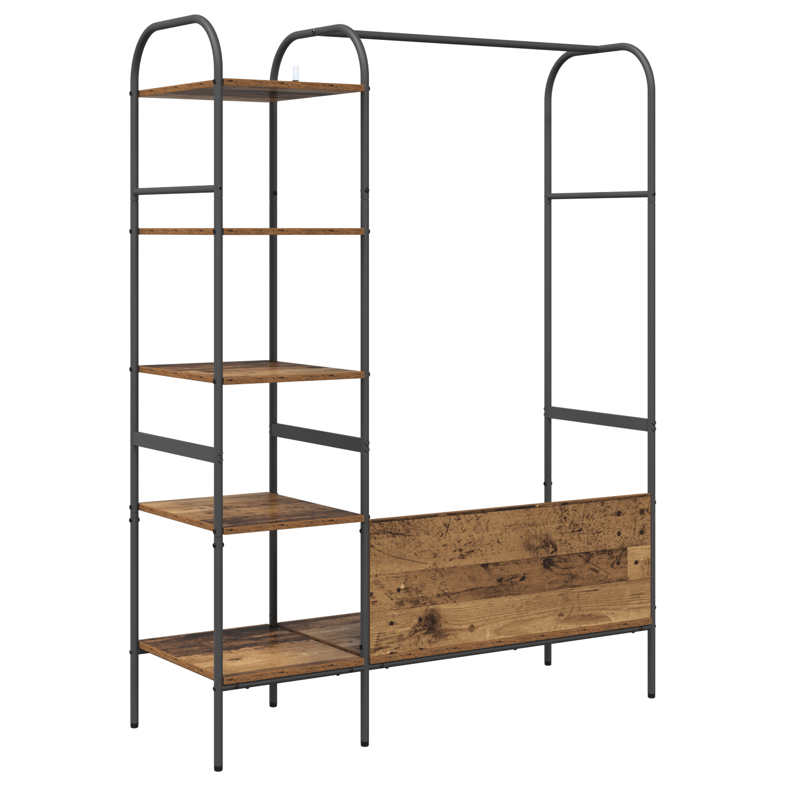 Stativ pentru haine cu rafturi Lemn vechi 120x44x160 cm Lemn reciclat — imaginea 7