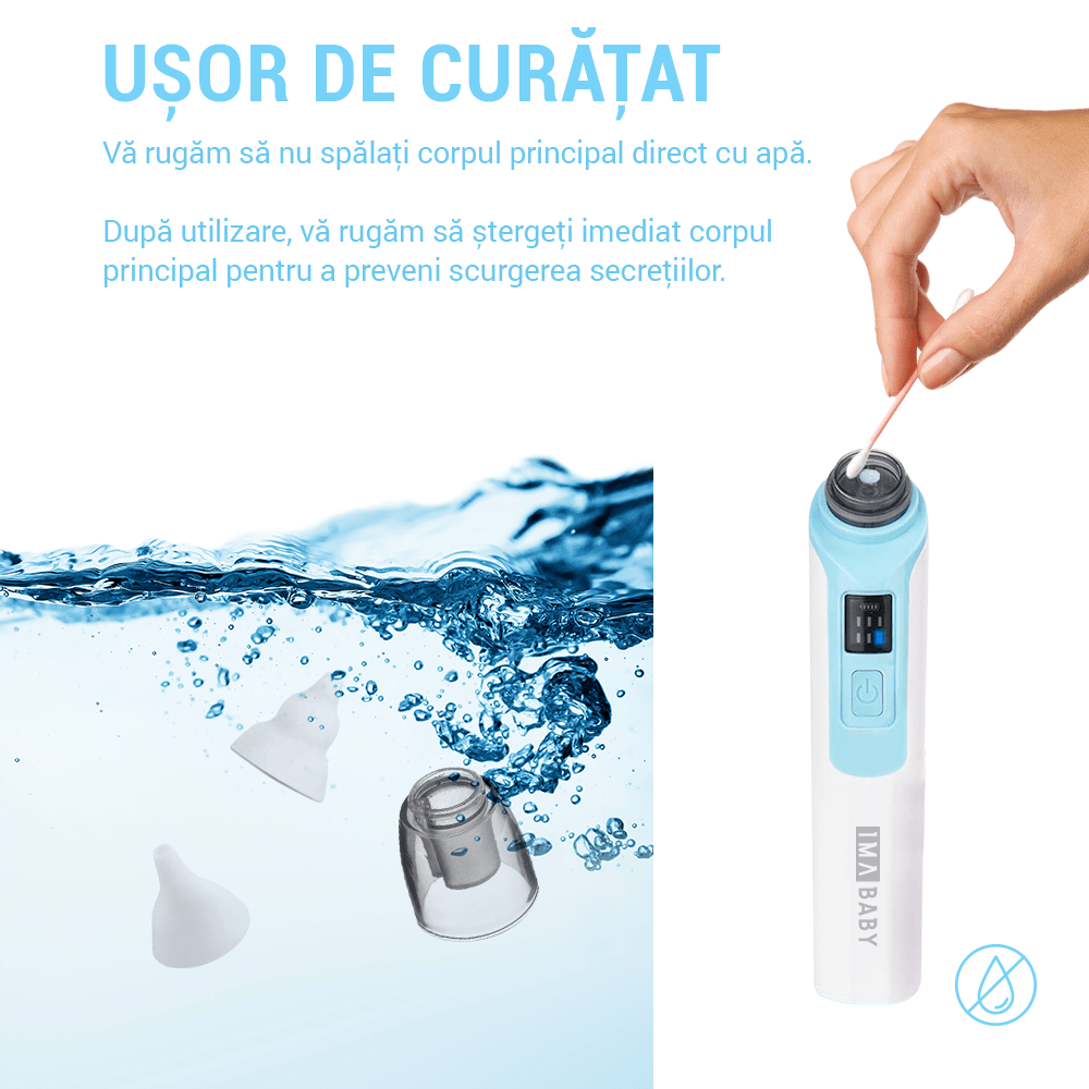 Aspirator nazal electric IMA Baby pentru bebelusi si copii silentios, 6 Trepte de Aspirare, Portabil, cu USB, 500mAh - 5 | YEO