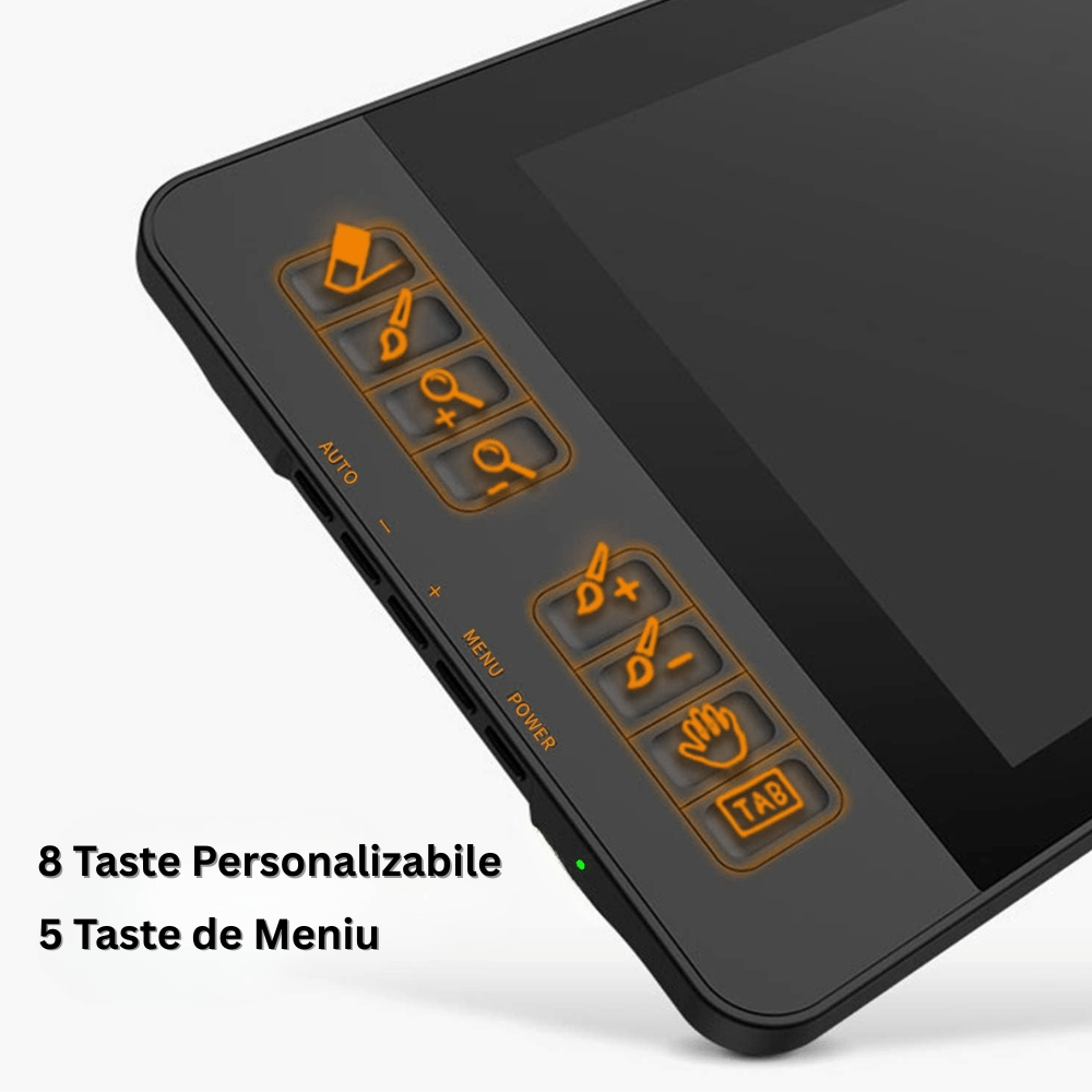 Tableta Grafica PD1161, Ecran 11.6" IPS Full HD, 8 Butoane, Stylus Fara Baterie, 8192 Presiune, Inclinare ±60°, Suport