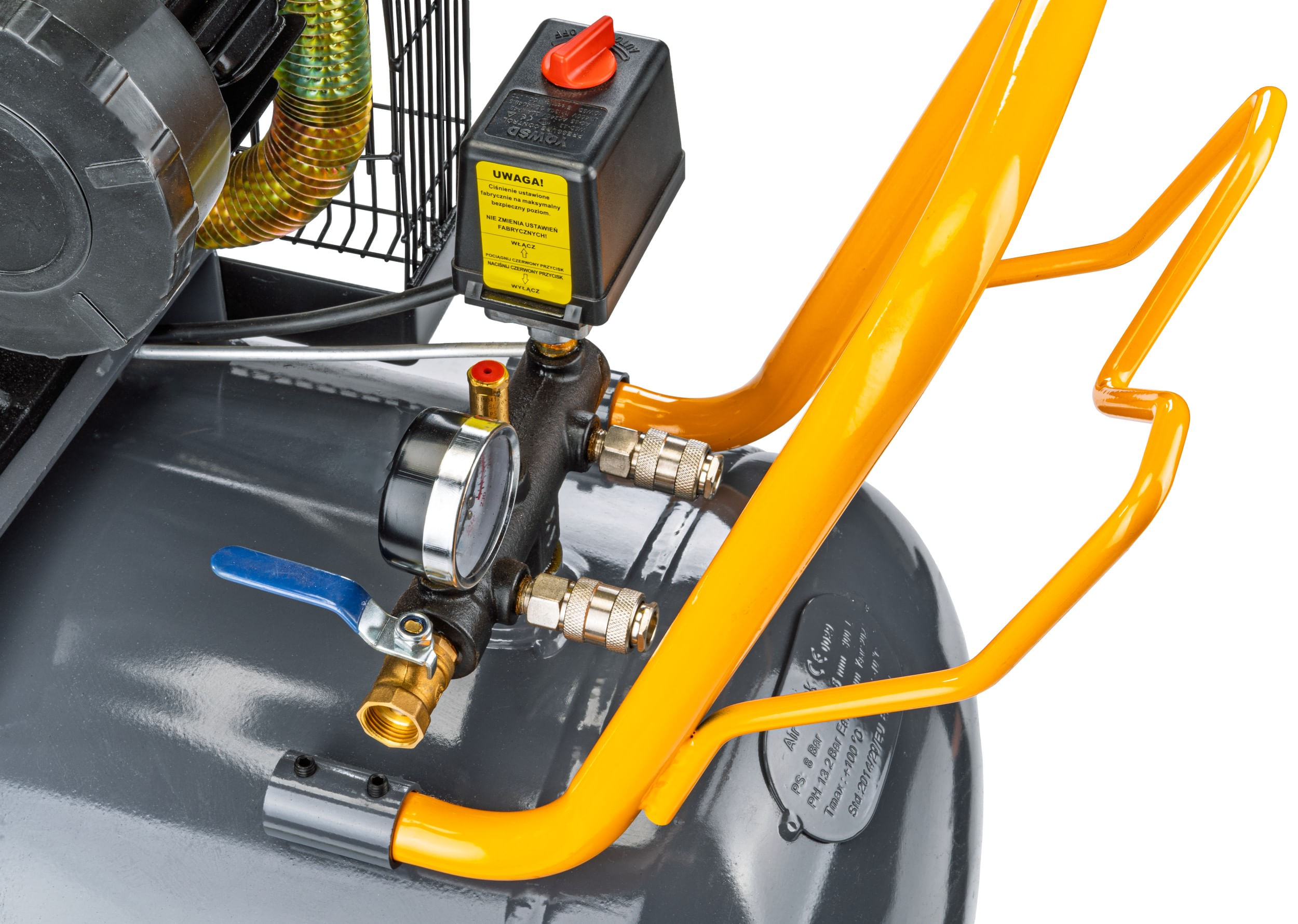 Compresor aer de 300l, PM-KO-300T-400V 10CP 1200L/min 300L 8 bar – Profesional si puternic — imaginea 3