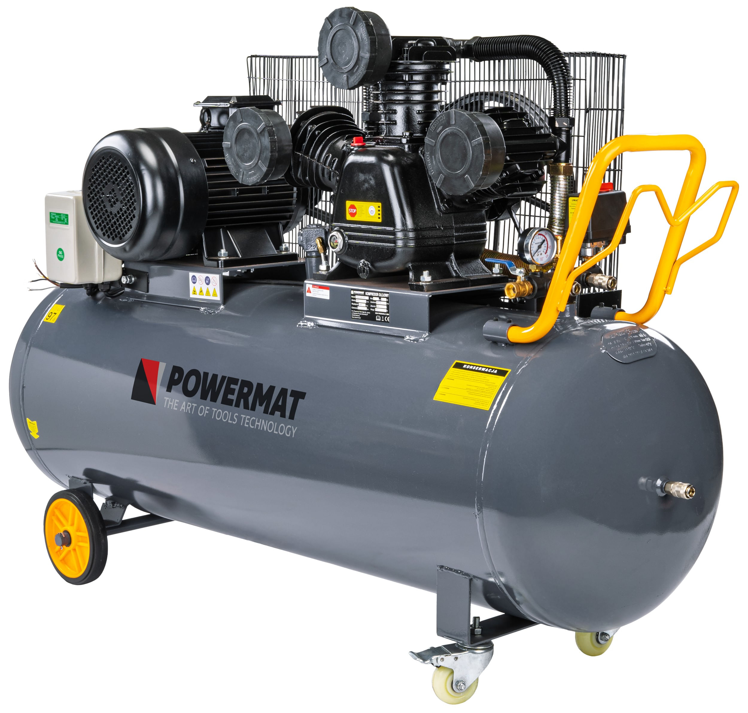 Compresor aer de 300l, PM-KO-300T-400V 10CP 1200L/min 300L 8 bar – Profesional si puternic — imaginea 4