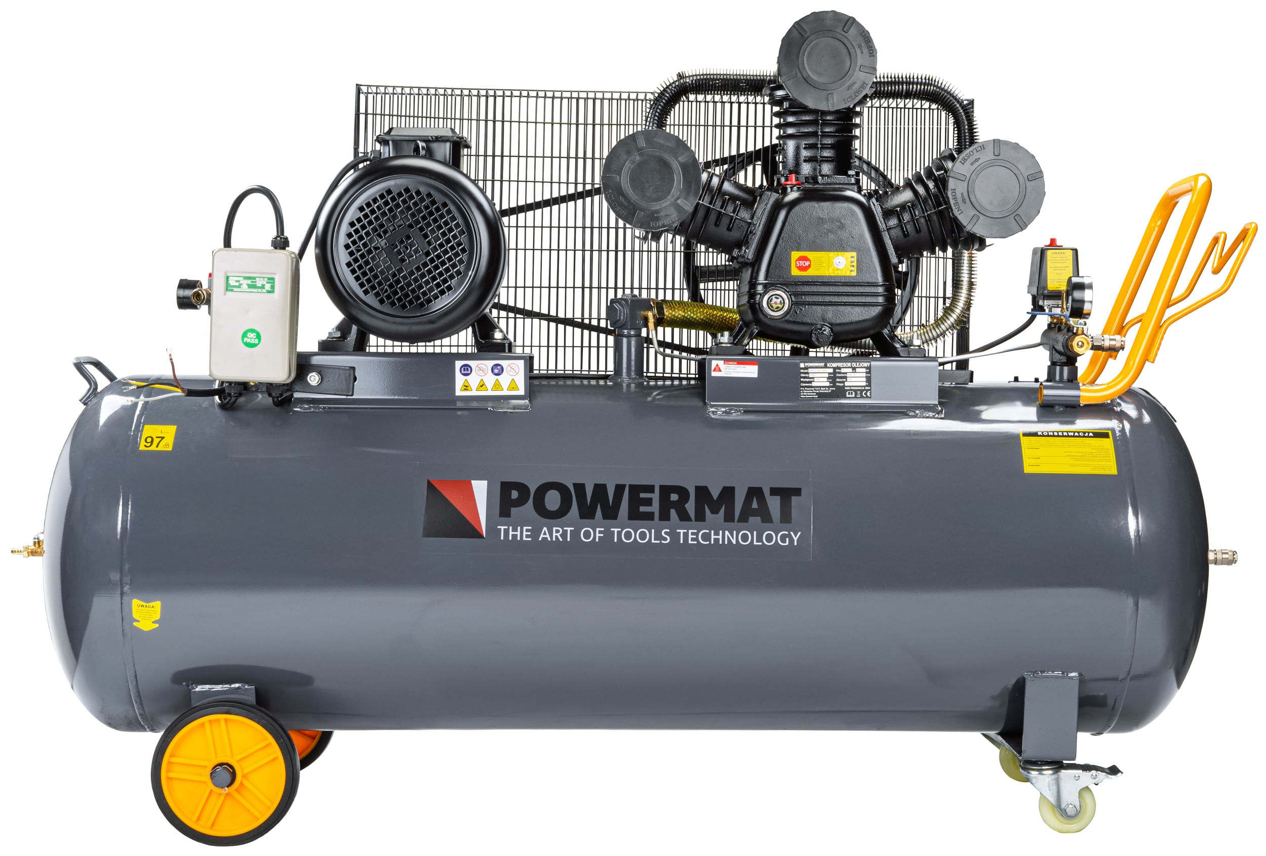 Compresor aer de 300l, PM-KO-300T-400V 10CP 1200L/min 300L 8 bar – Profesional si puternic — imaginea 8