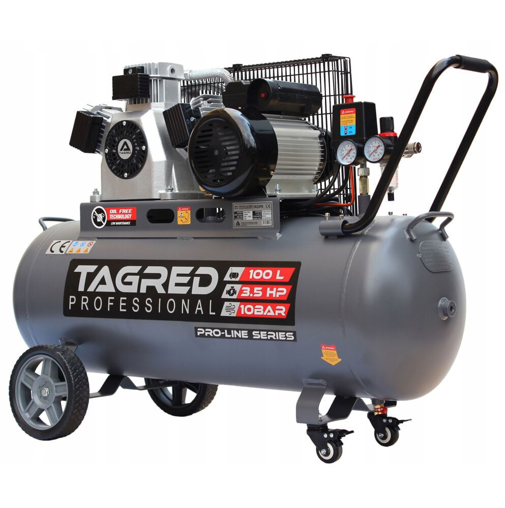 Compresor aer 100l, Seria Pro-Line, 4 pistoane, 8 bari, 5,4 cp, 285l/min, TA3387 — imaginea 7