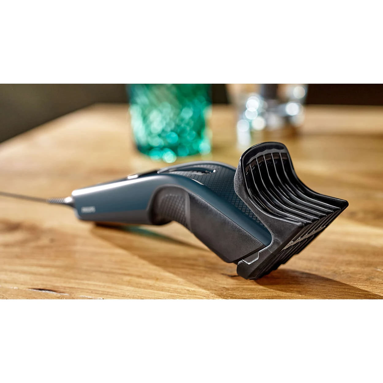 Aparat de tuns PHILIPS Seria 3000 HC3505/15, 13 setari de lungime, utilizare cu fir, lame din otel inoxidabil, Albastru - imagine 8