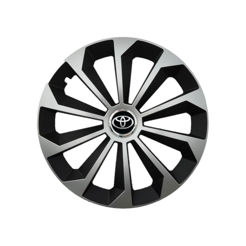 Set 4 Capace Roti 15 inchi (R15) Fame Gri-Negru, Compatibile Cu Toyota