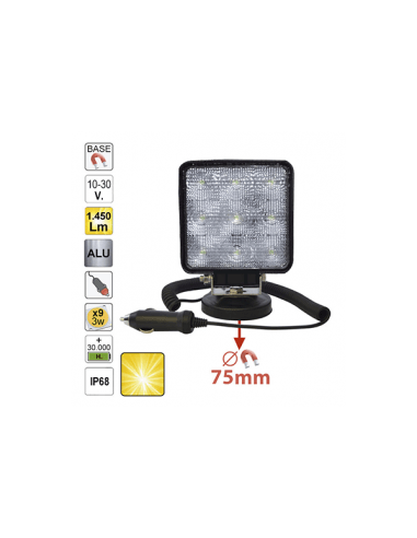 Proiector Lucru Led cu Incarcare la Bricheta, Lumina Difuza Baza Magnetica, JBM — imaginea 2