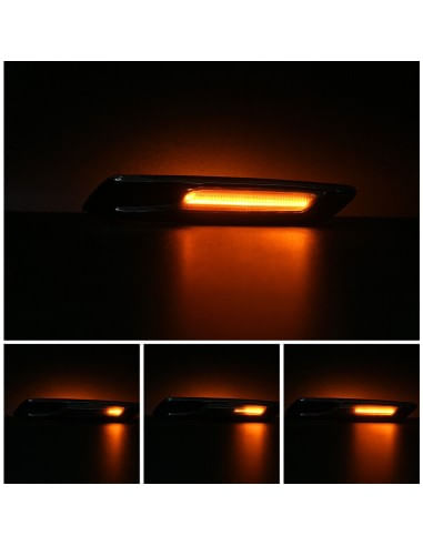 Set 2 Semnalizari Negre Aripa LED Dinamice secventiale cu sticla fumurie pentru BMW F10, F11, F07 fara facelift - imagine 9