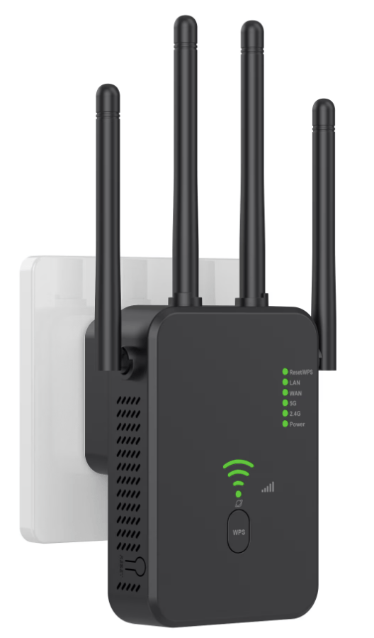 Amplificator Semnal WiFi N2L Store®, Range Extender 1200M, Dual Band 2.4G/5G, 3 Moduri (Repeater/Router/AP), 4 Antene - imagine 2
