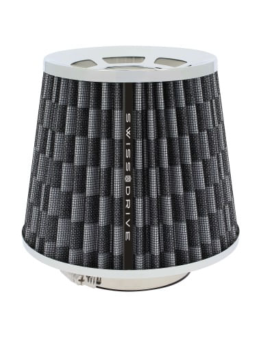 Filtru sport universal de admisie a aerului auto, cu adaptoare din fibra de carbon