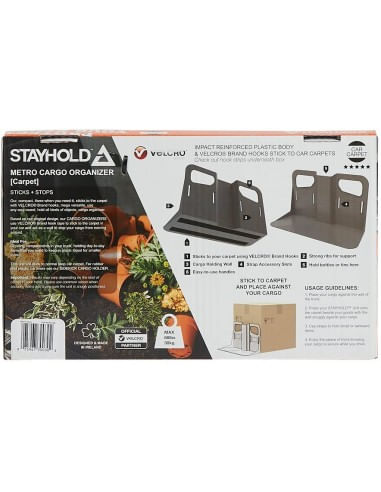 Set Organizator portbagaj pentru fixare bagaje 2buc si 4 curele Stayhold Gri - imagine 5
