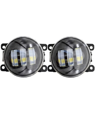 Set 2 proiectoare ceata LED Dacia, Renault, Nissan cu lumina alba, diamentru 3" / 90mm, 30W, 12/24V, mufa H11, H8